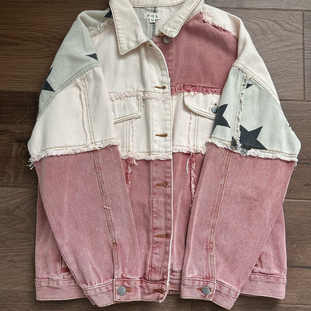 POL Pink and White stars jacket